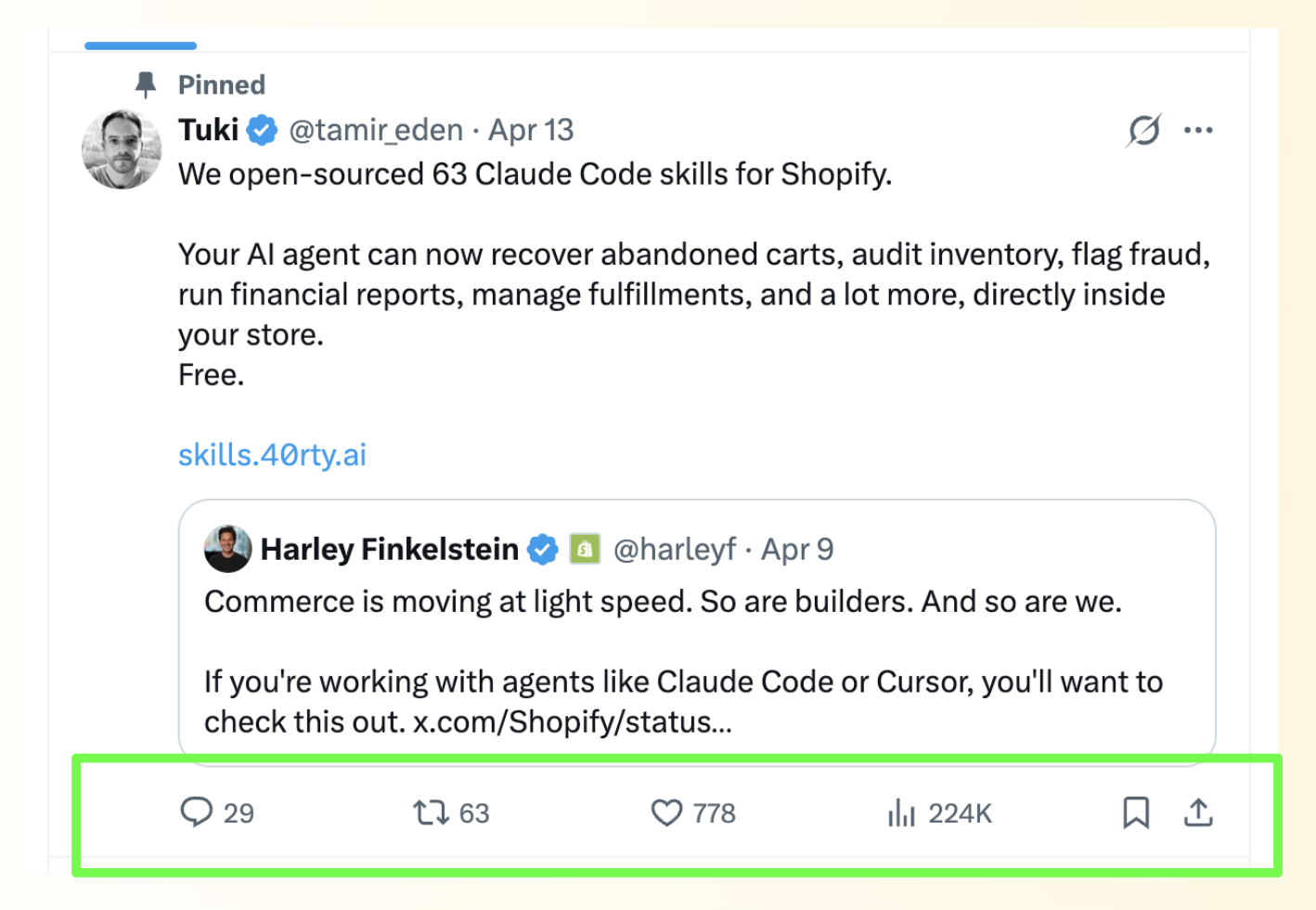 40rty open-source Shopify Admin Skills library